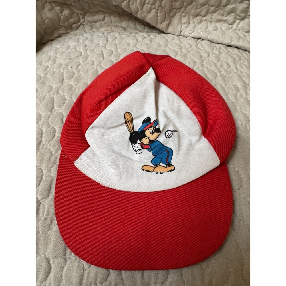 VTG Walt Disney Productions Mickey Mouse Baseball Kids Hat Cap USA Large